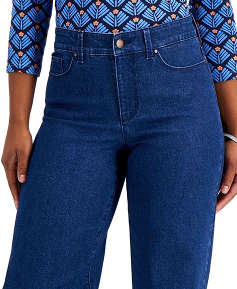 Women's Tribeca TH Flex Straight-Leg Jeans. . Macys wide leg jeans